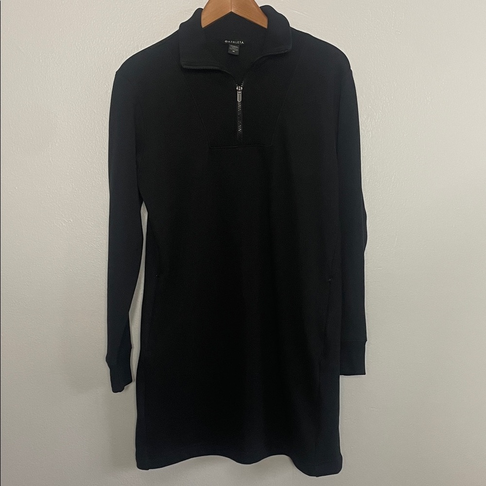 Athleta West Town Black Sweatshirt Dress Size M